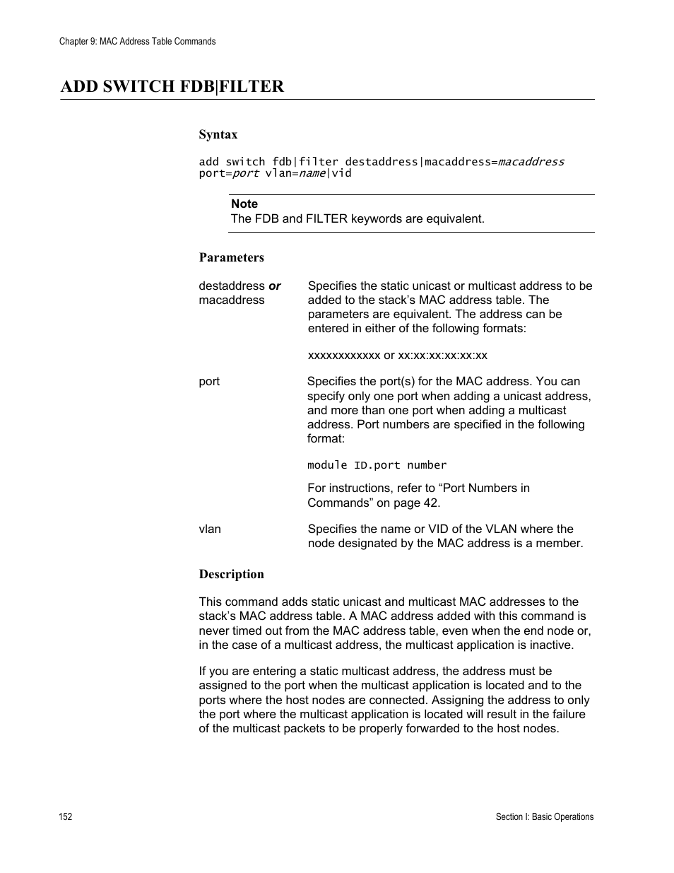 Add switch fdb|filter | Allied Telesis AT-S63 User Manual | Page 152 / 468