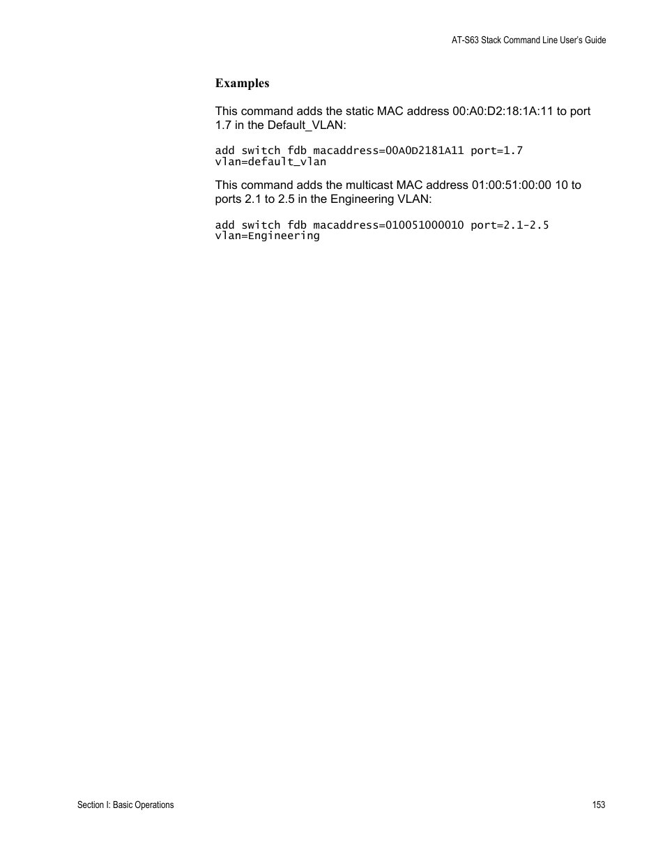 Allied Telesis AT-S63 User Manual | Page 153 / 468