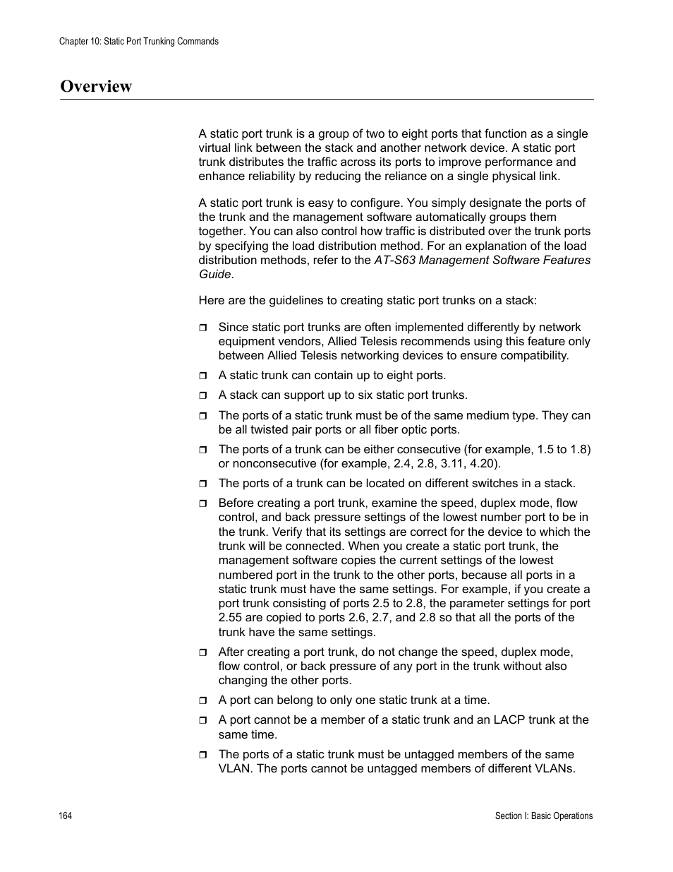 Overview | Allied Telesis AT-S63 User Manual | Page 164 / 468