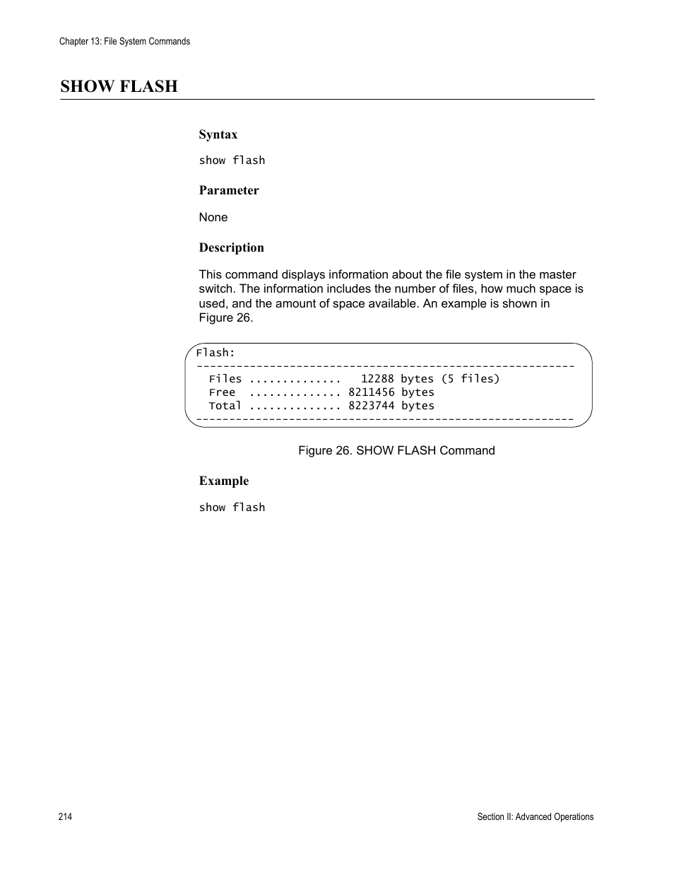 Show flash | Allied Telesis AT-S63 User Manual | Page 214 / 468