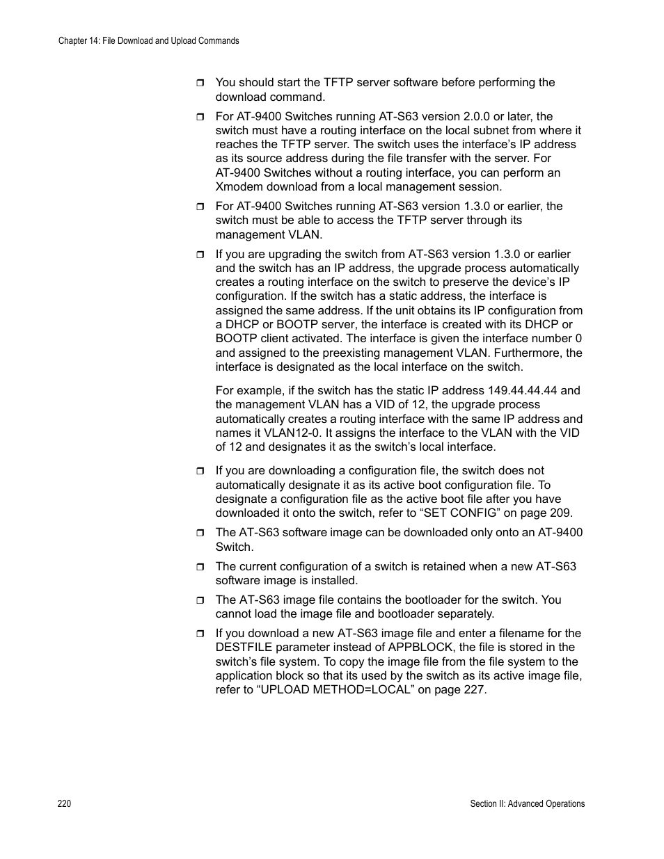 Allied Telesis AT-S63 User Manual | Page 220 / 468