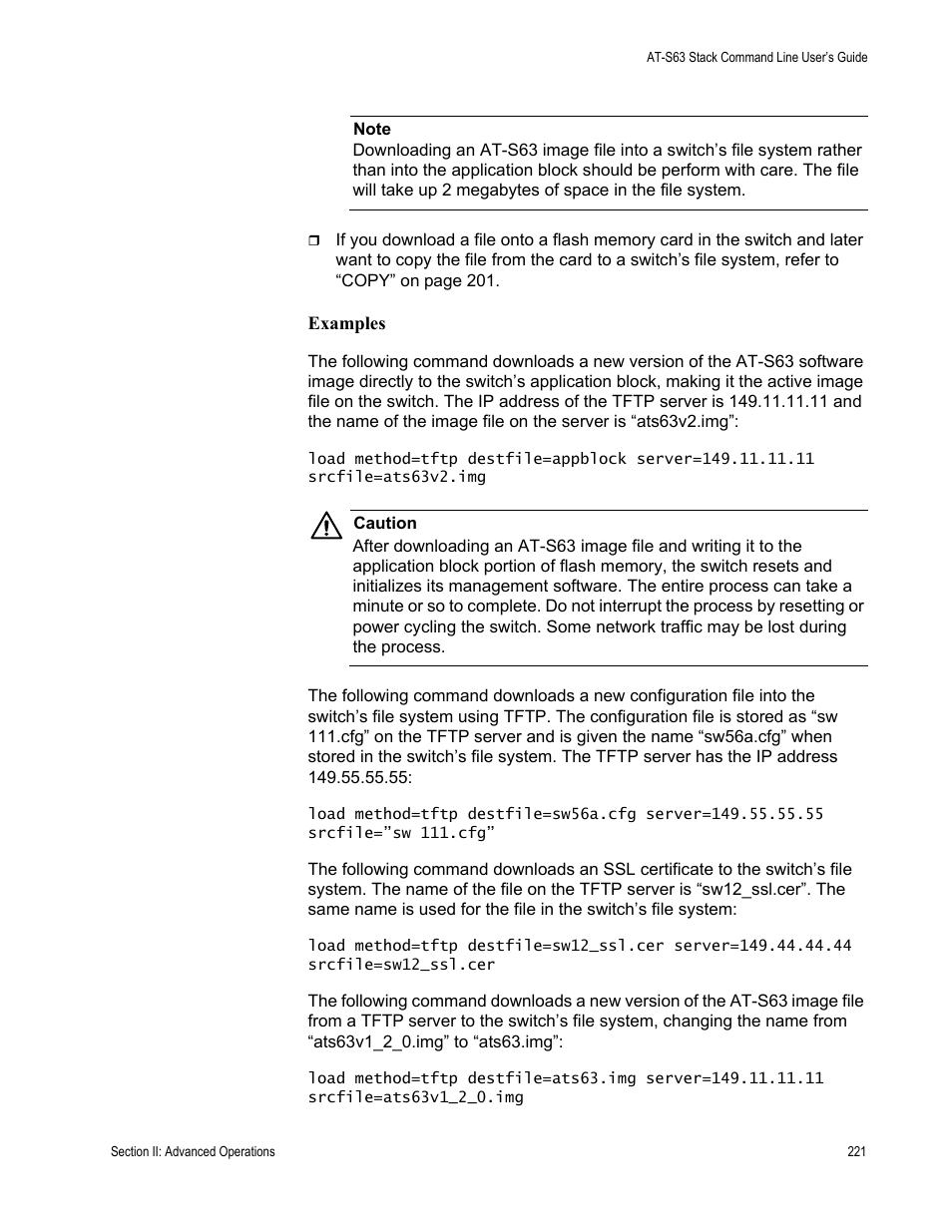 Allied Telesis AT-S63 User Manual | Page 221 / 468