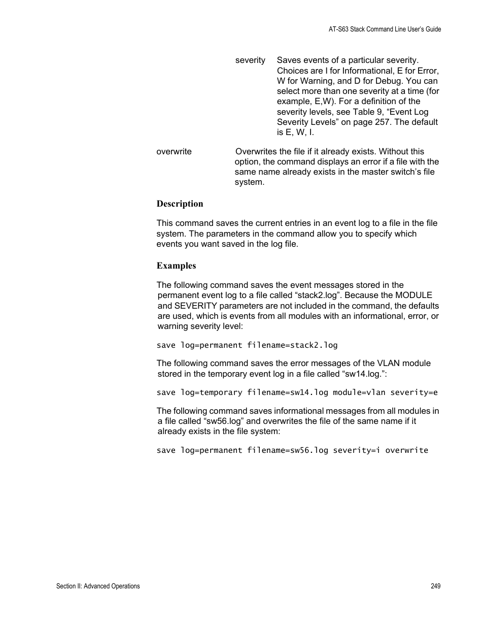 Allied Telesis AT-S63 User Manual | Page 249 / 468