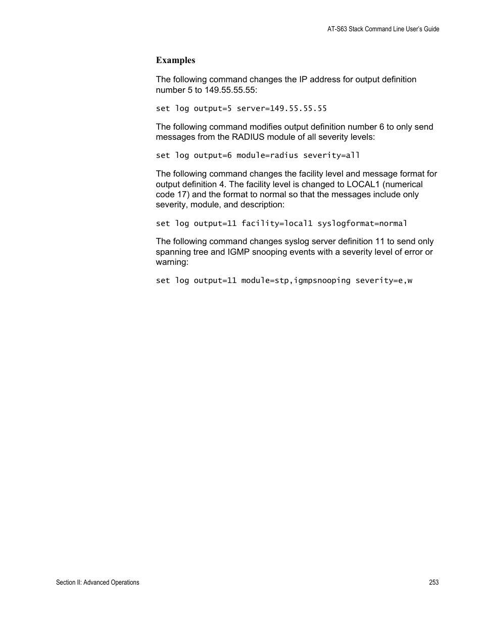 Allied Telesis AT-S63 User Manual | Page 253 / 468