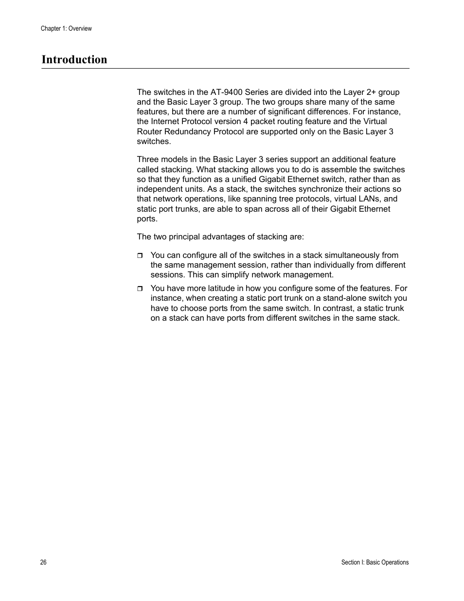 Introduction | Allied Telesis AT-S63 User Manual | Page 26 / 468