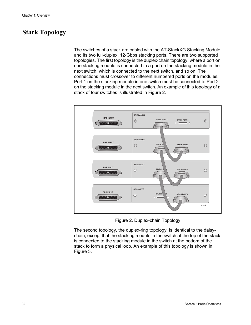 Stack topology | Allied Telesis AT-S63 User Manual | Page 32 / 468