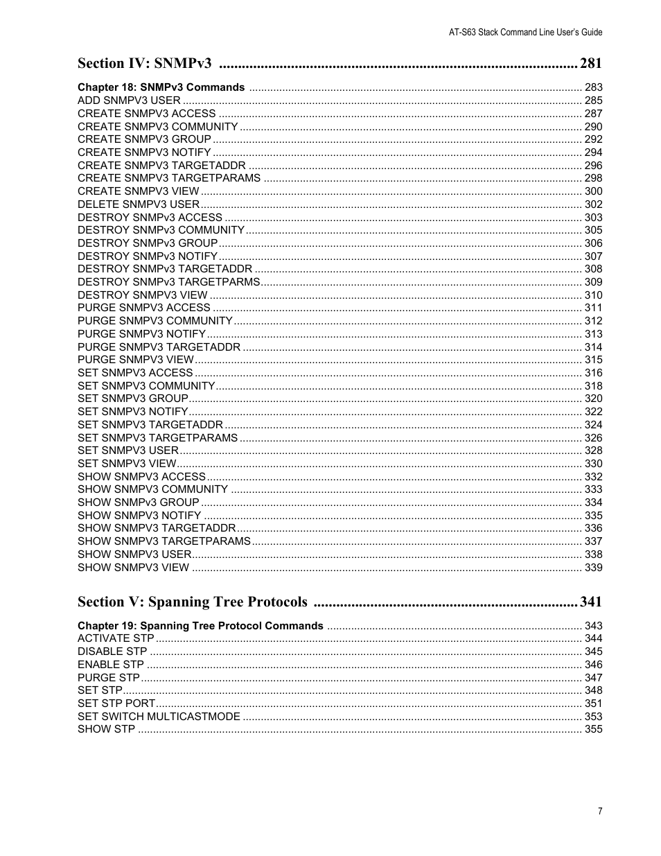 Allied Telesis AT-S63 User Manual | Page 7 / 468