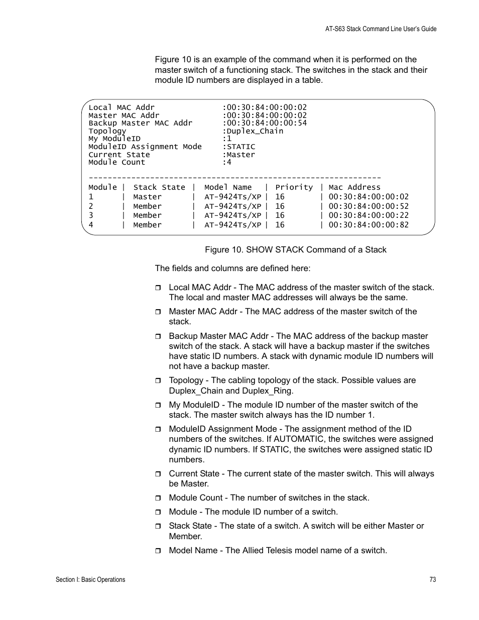 Allied Telesis AT-S63 User Manual | Page 73 / 468