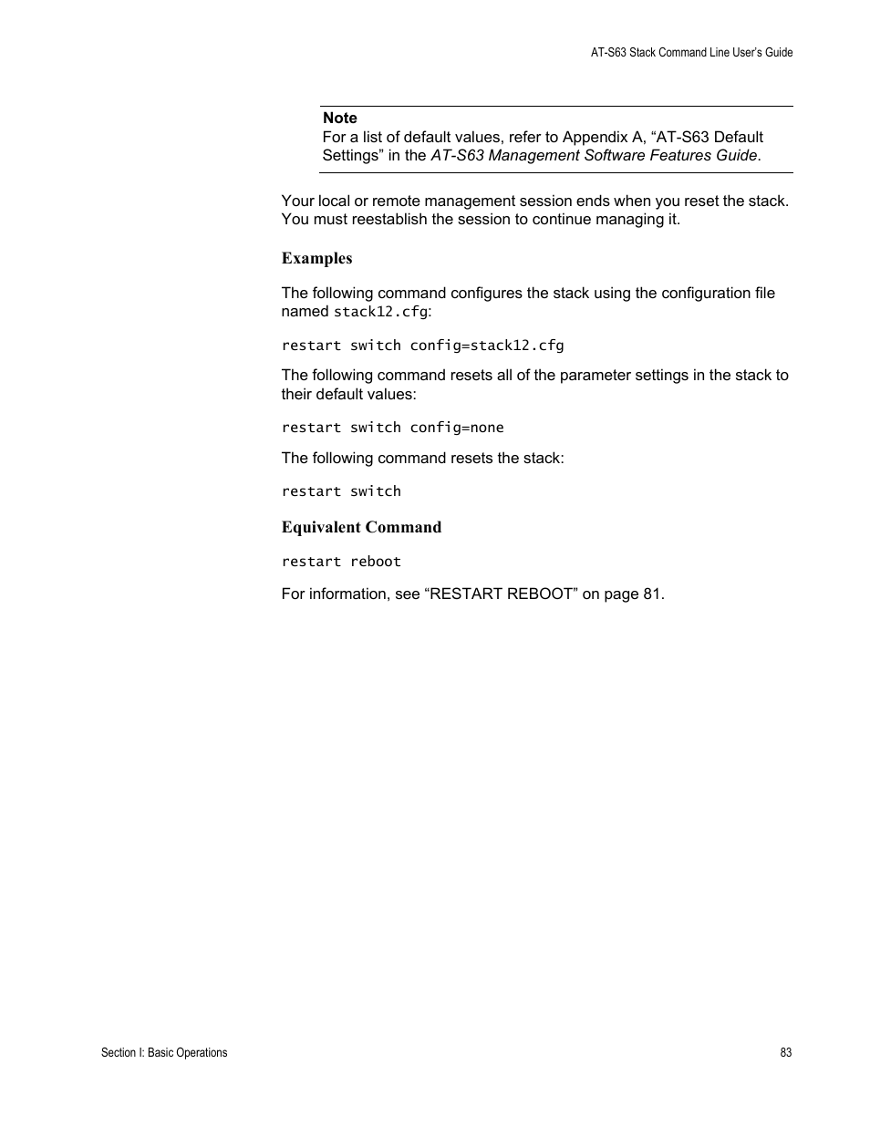 Allied Telesis AT-S63 User Manual | Page 83 / 468