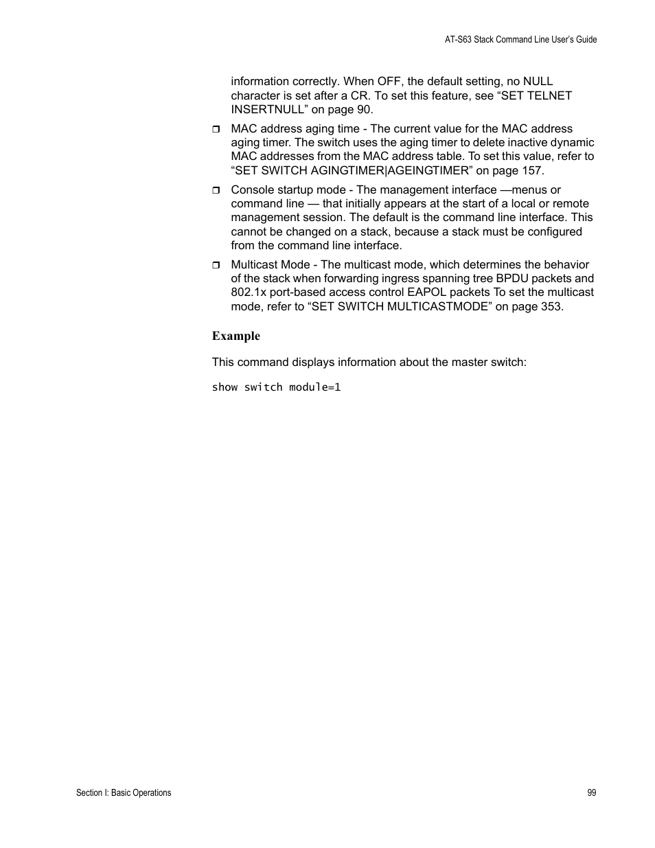 Allied Telesis AT-S63 User Manual | Page 99 / 468
