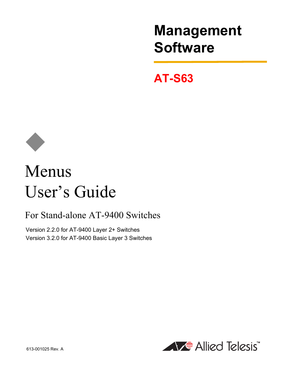 Allied Telesis AT-S63 User Manual | 668 pages
