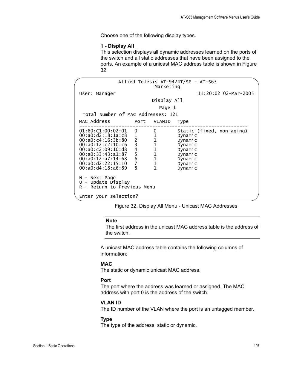 Allied Telesis AT-S63 User Manual | Page 107 / 668