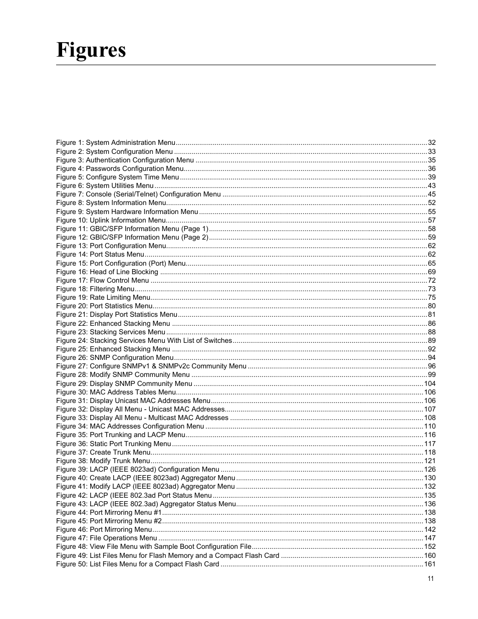 Figures | Allied Telesis AT-S63 User Manual | Page 11 / 668
