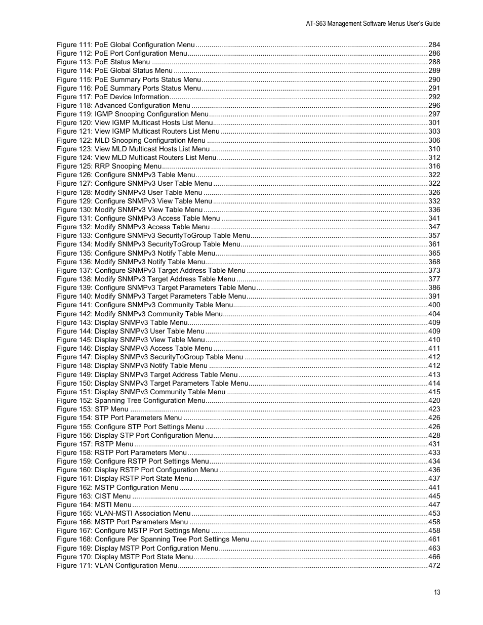 Allied Telesis AT-S63 User Manual | Page 13 / 668