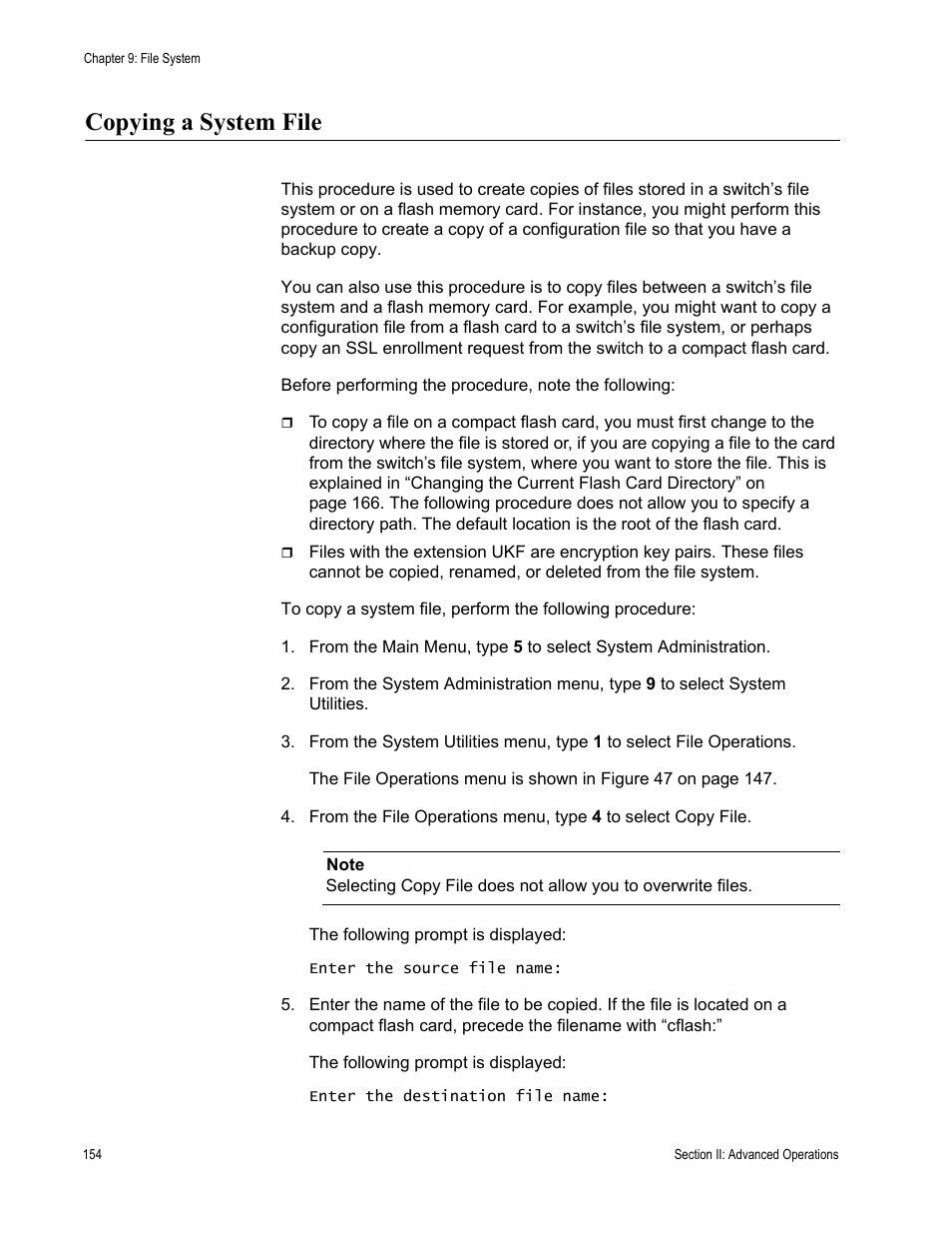 Copying a system file | Allied Telesis AT-S63 User Manual | Page 154 / 668