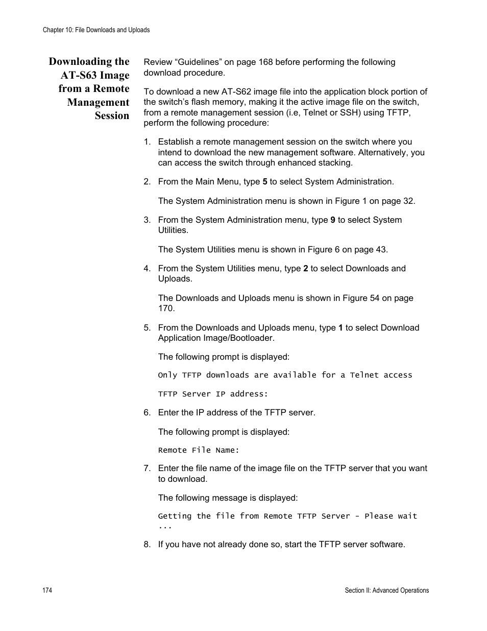 Allied Telesis AT-S63 User Manual | Page 174 / 668