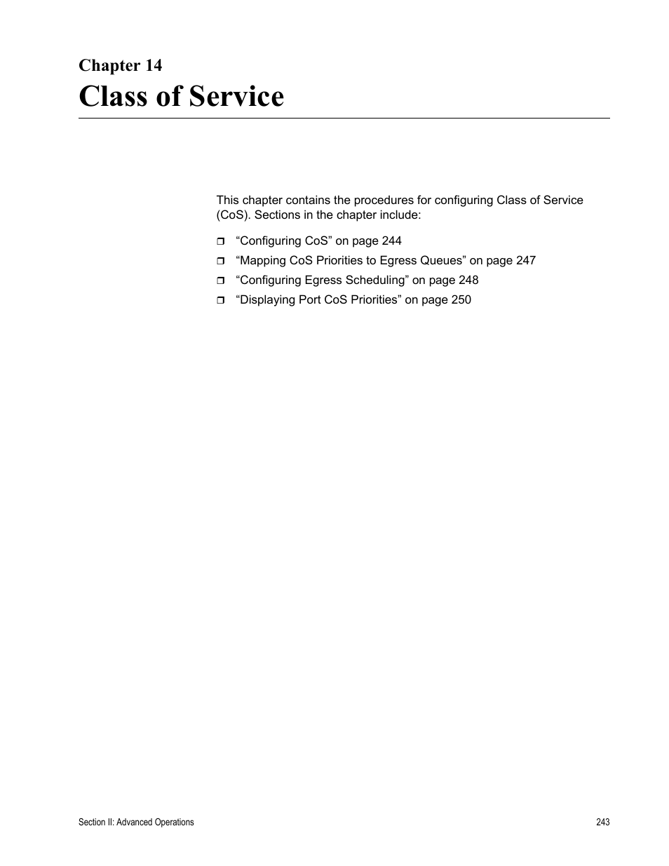Chapter 14, Class of service | Allied Telesis AT-S63 User Manual | Page 243 / 668