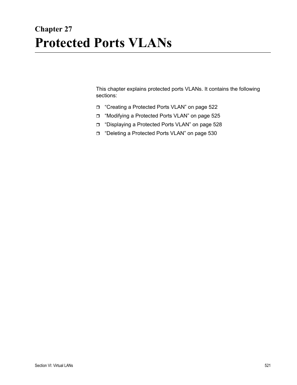 Chapter 27, Protected ports vlans | Allied Telesis AT-S63 User Manual | Page 521 / 668