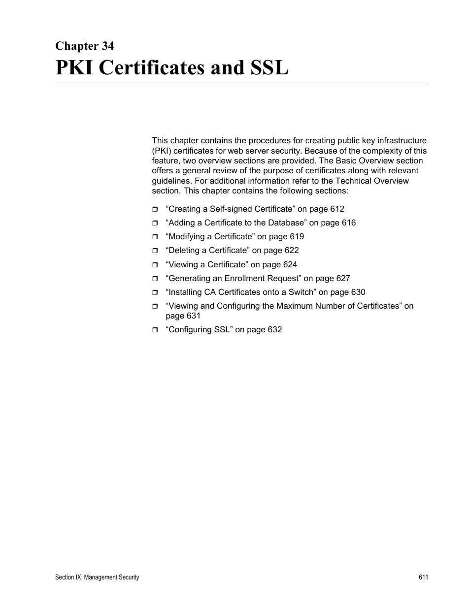 Chapter 34, Pki certificates and ssl | Allied Telesis AT-S63 User Manual | Page 611 / 668