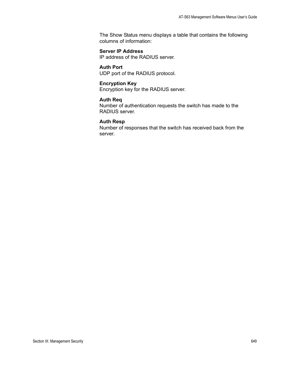 Allied Telesis AT-S63 User Manual | Page 649 / 668