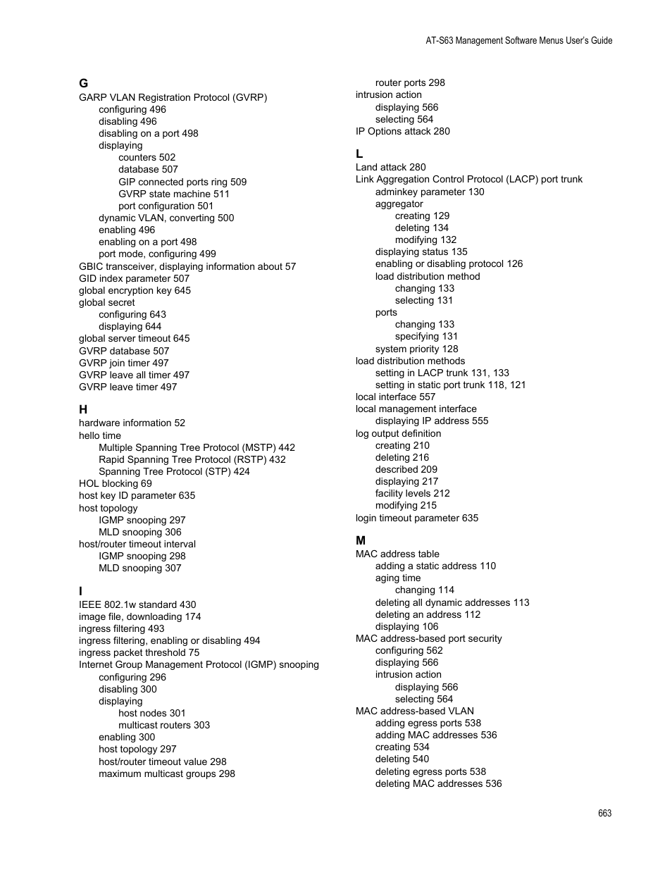 Allied Telesis AT-S63 User Manual | Page 663 / 668