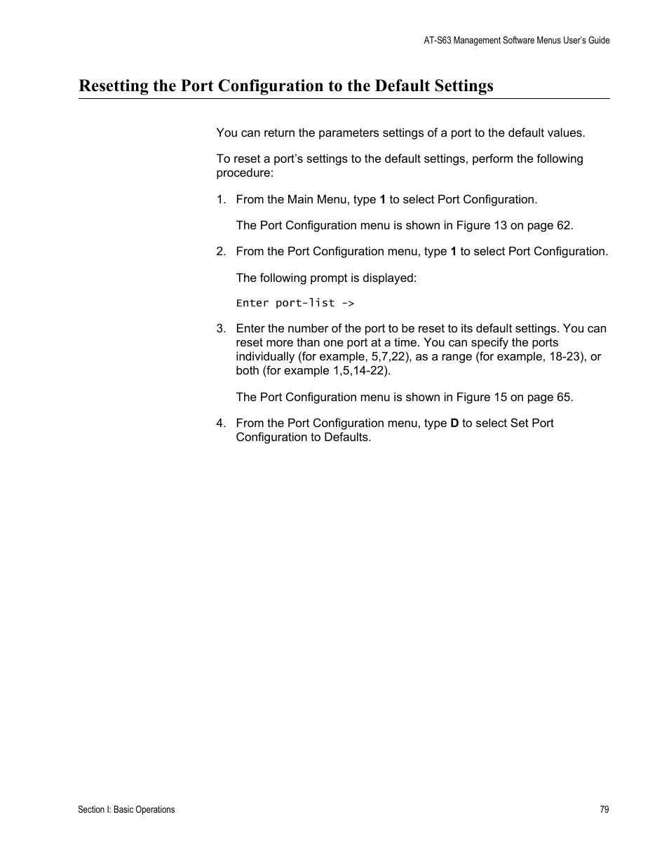 Allied Telesis AT-S63 User Manual | Page 79 / 668