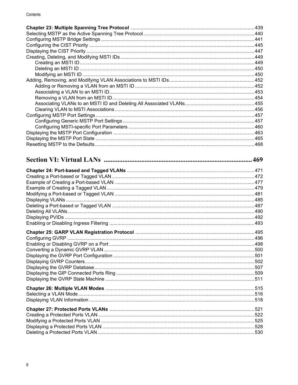 Allied Telesis AT-S63 User Manual | Page 8 / 668