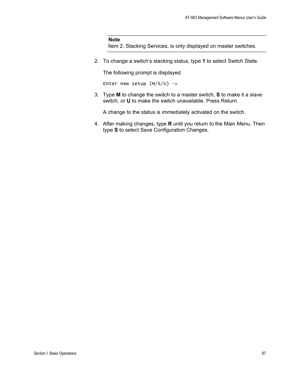 Allied Telesis AT-S63 User Manual | Page 87 / 668
