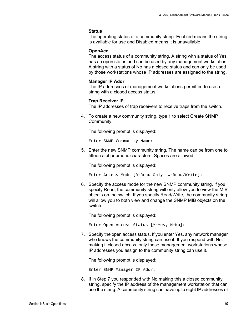 Allied Telesis AT-S63 User Manual | Page 97 / 668