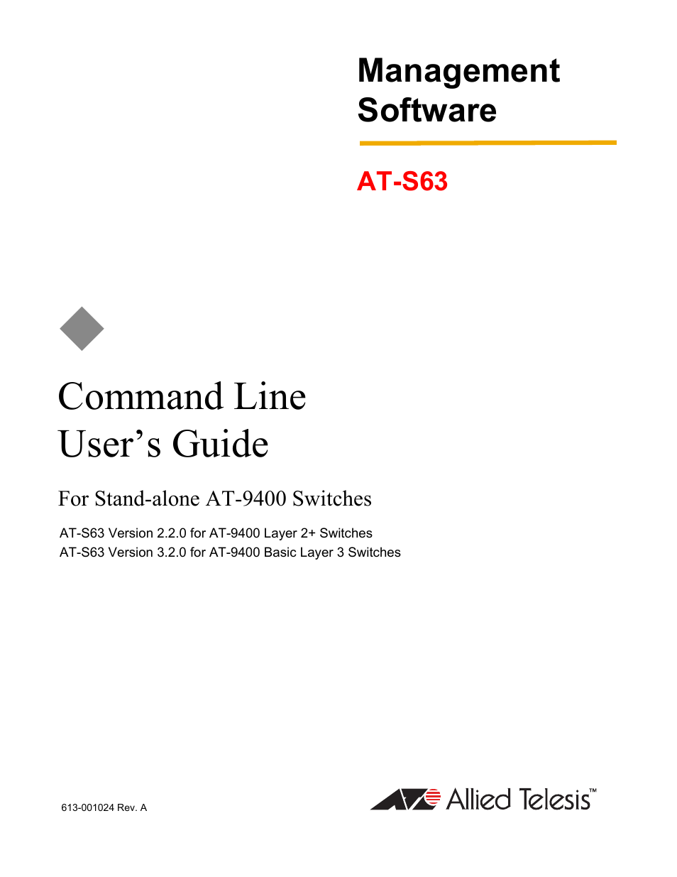 Allied Telesis AT-S63 User Manual | 738 pages