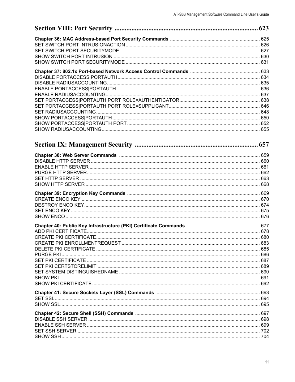 Allied Telesis AT-S63 User Manual | Page 11 / 738