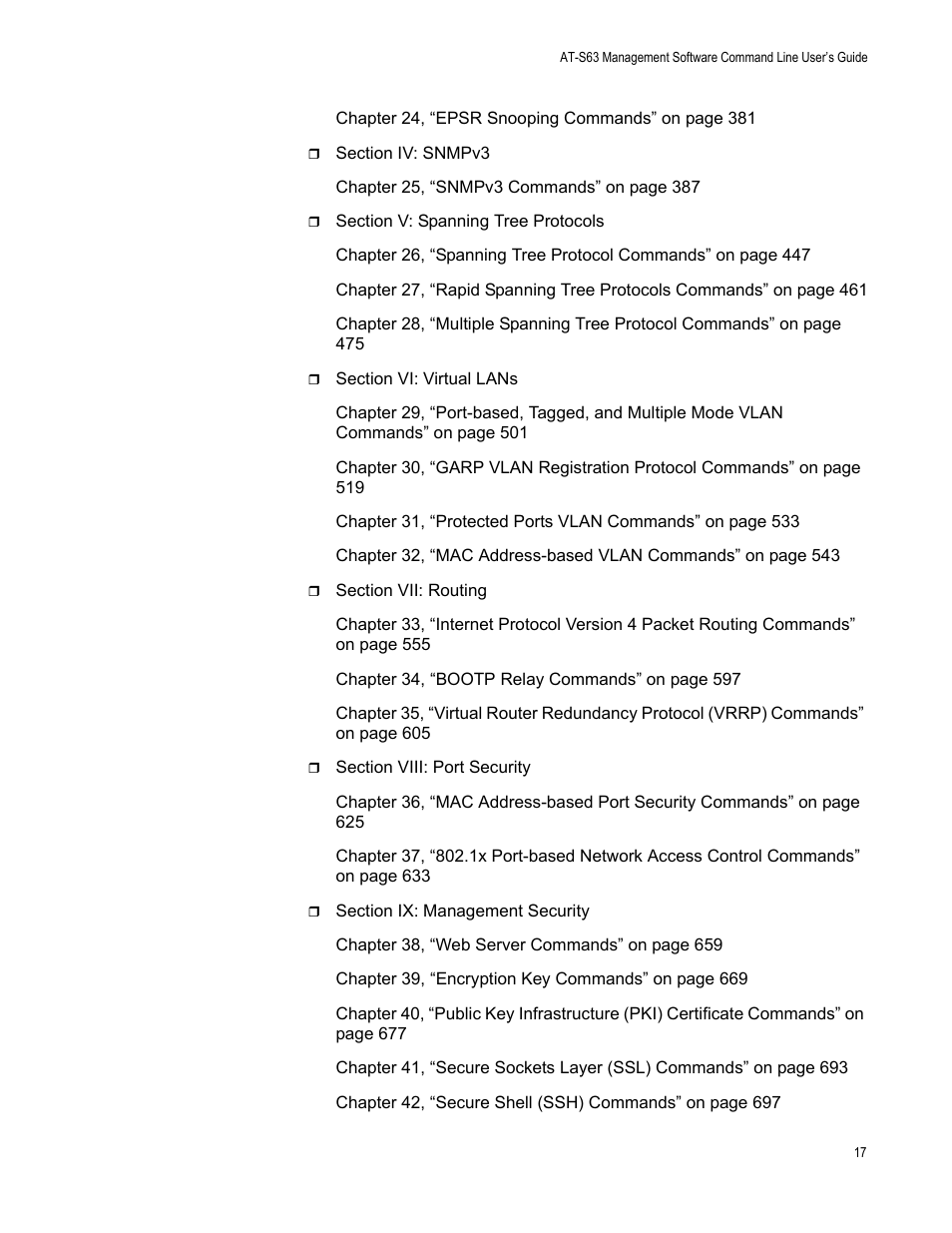 Allied Telesis AT-S63 User Manual | Page 17 / 738