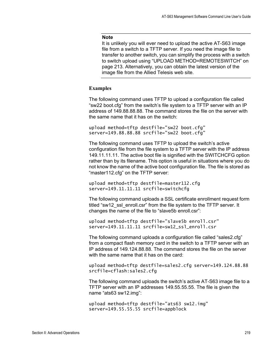Allied Telesis AT-S63 User Manual | Page 219 / 738