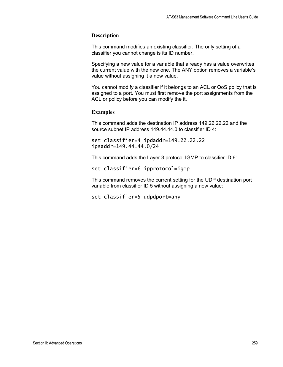 Allied Telesis AT-S63 User Manual | Page 259 / 738