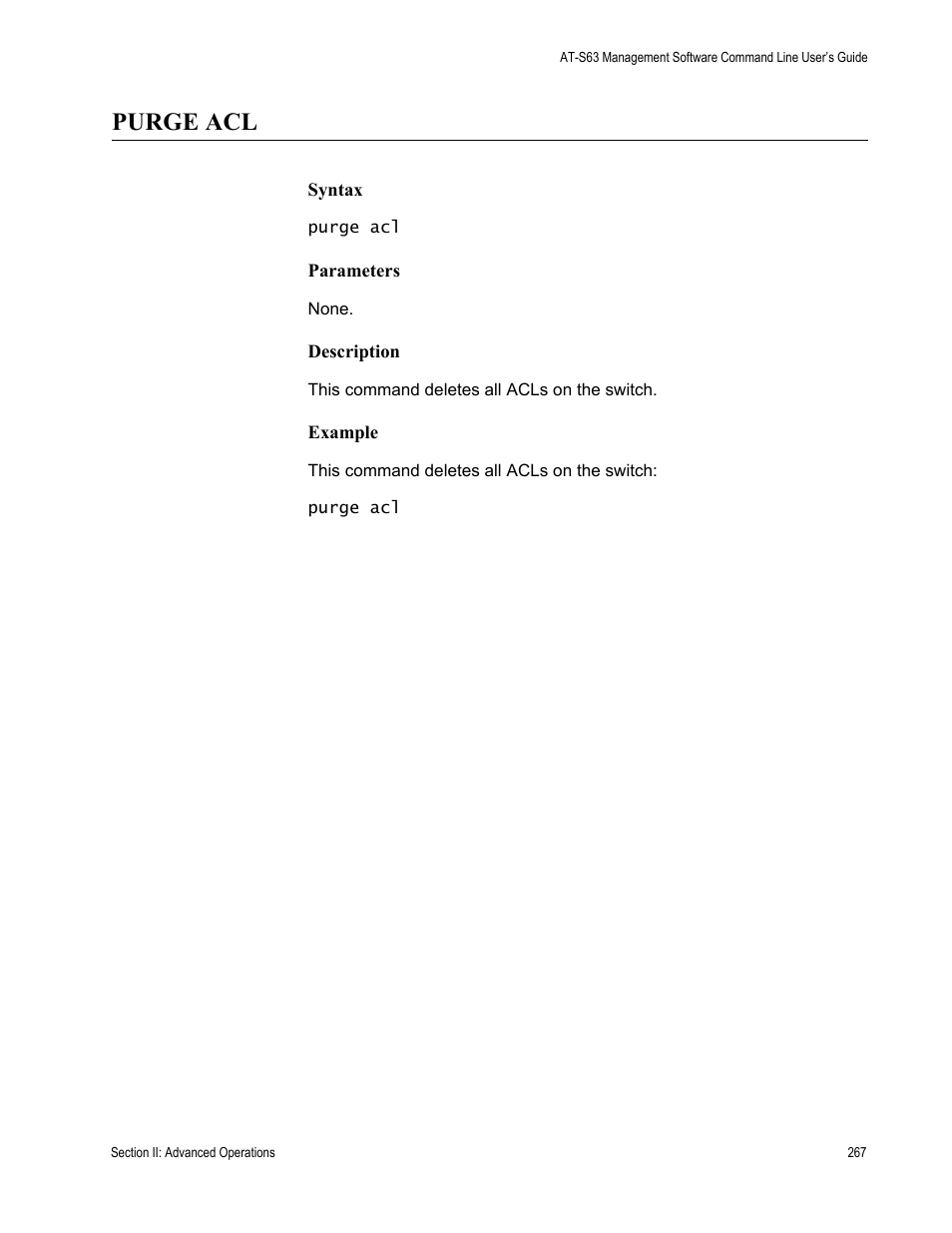 Purge acl | Allied Telesis AT-S63 User Manual | Page 267 / 738