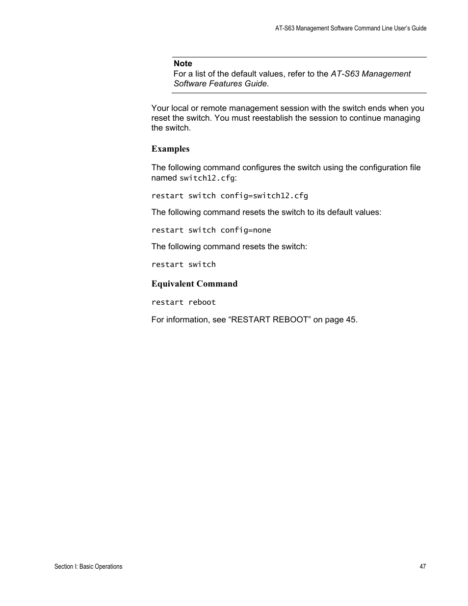 Allied Telesis AT-S63 User Manual | Page 47 / 738