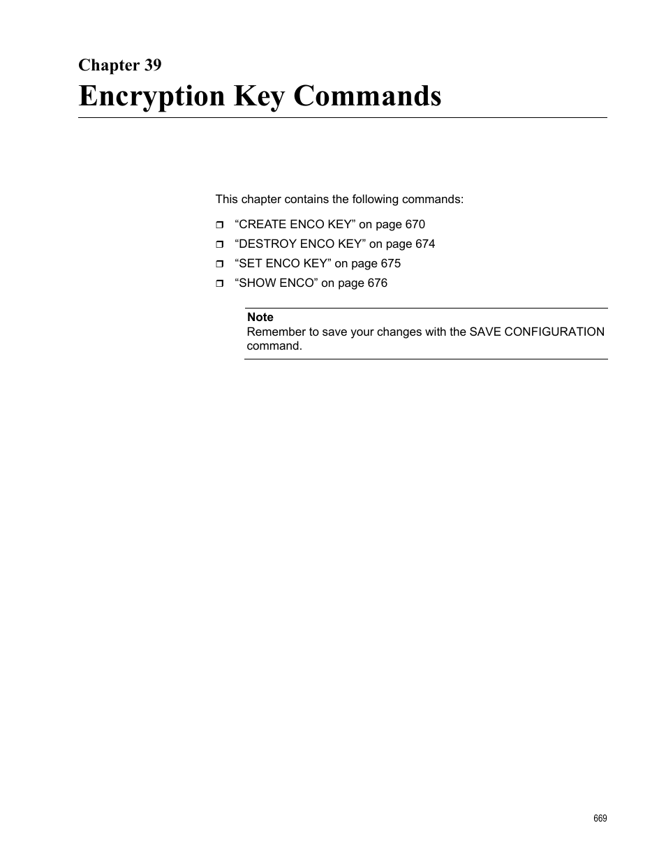 Chapter 39, Encryption key commands | Allied Telesis AT-S63 User Manual | Page 669 / 738