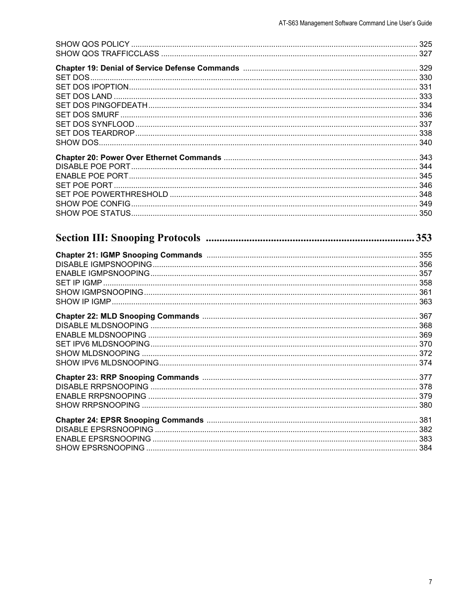 Allied Telesis AT-S63 User Manual | Page 7 / 738