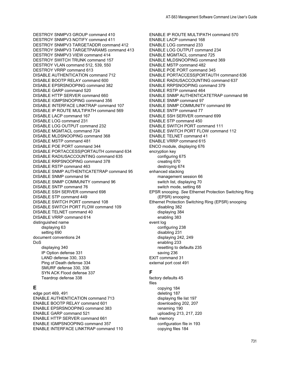 Allied Telesis AT-S63 User Manual | Page 731 / 738