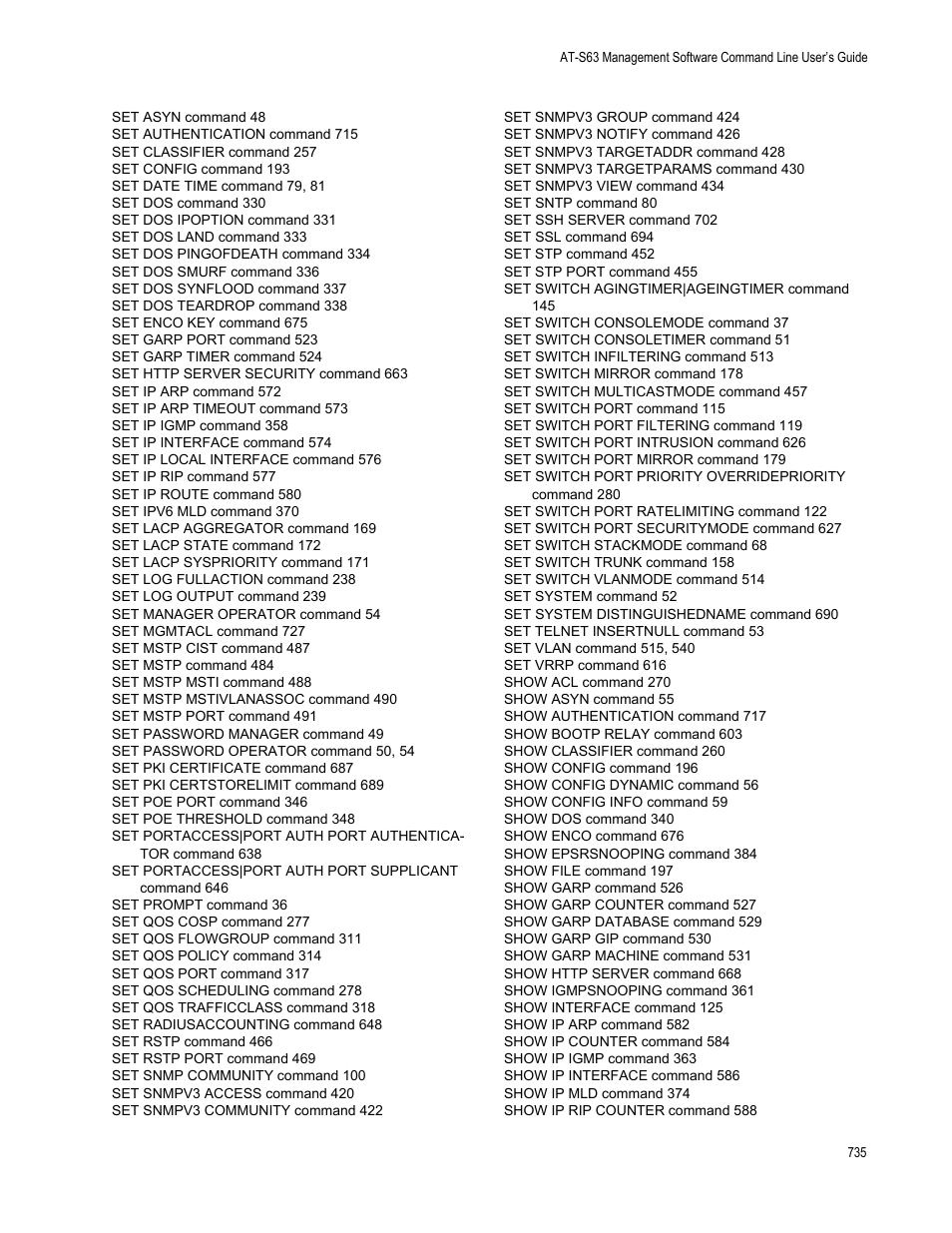 Allied Telesis AT-S63 User Manual | Page 735 / 738