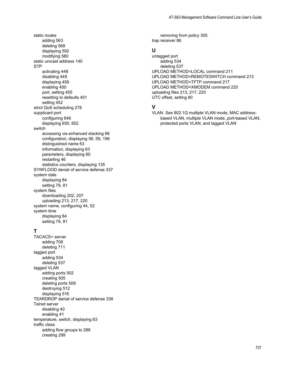 Allied Telesis AT-S63 User Manual | Page 737 / 738