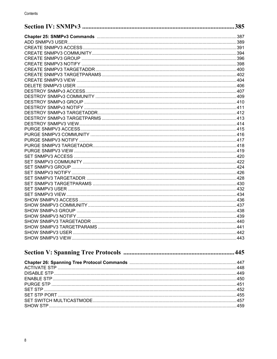 Allied Telesis AT-S63 User Manual | Page 8 / 738