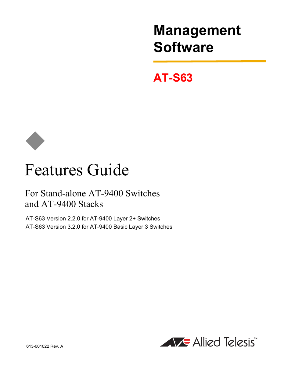 Allied Telesis AT-S63 User Manual | 520 pages