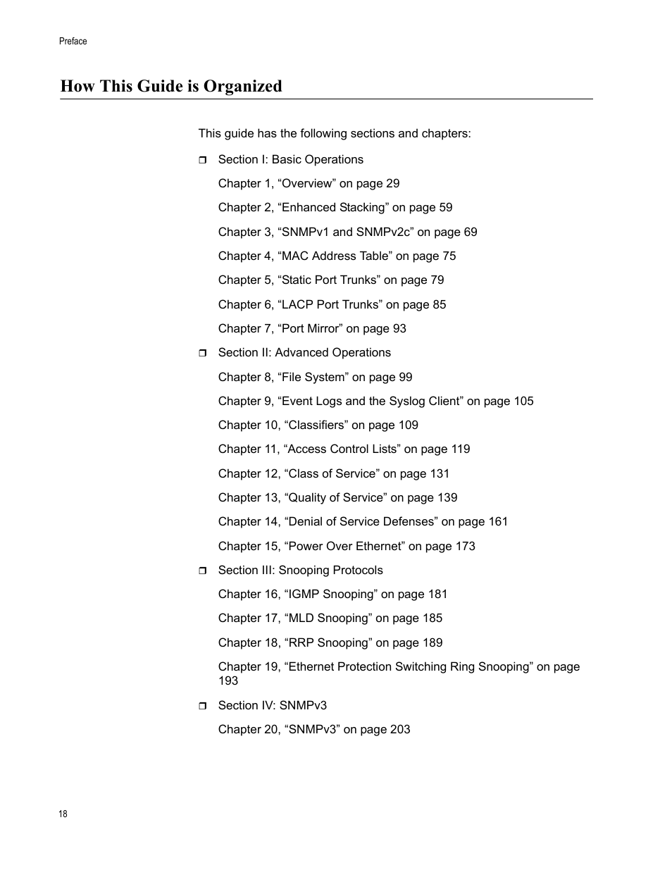 How this guide is organized | Allied Telesis AT-S63 User Manual | Page 18 / 520