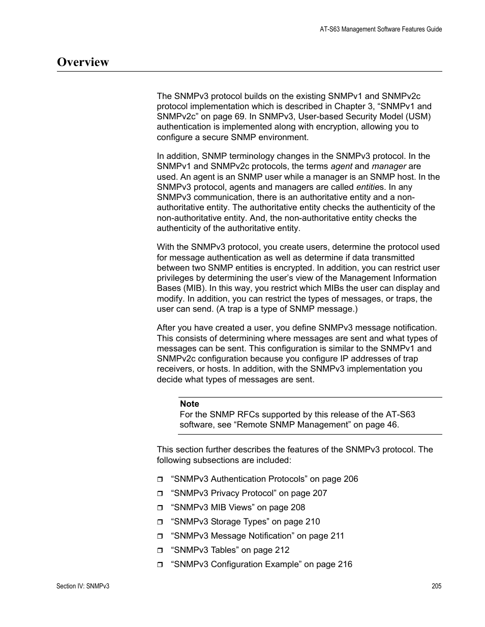 Overview | Allied Telesis AT-S63 User Manual | Page 205 / 520