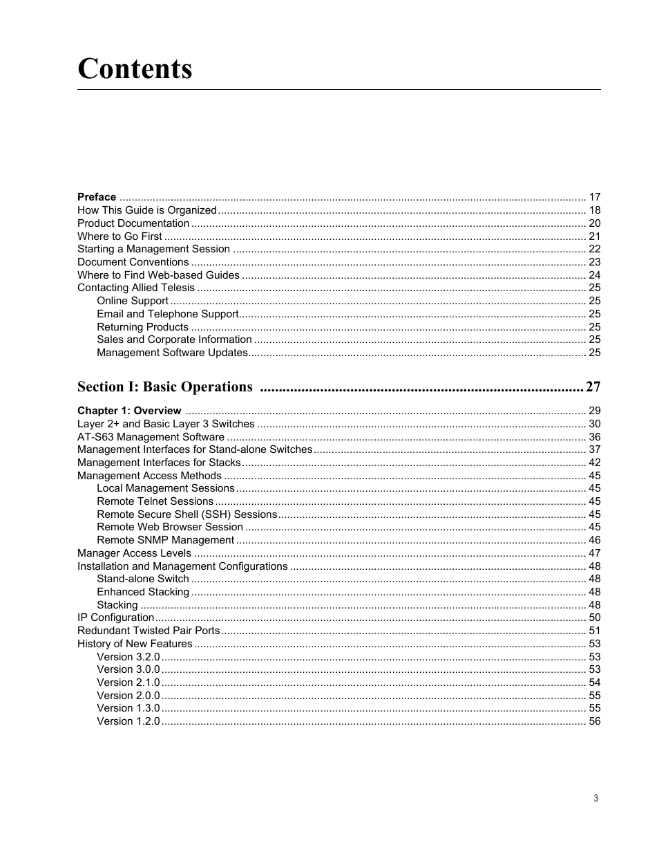 Allied Telesis AT-S63 User Manual | Page 3 / 520