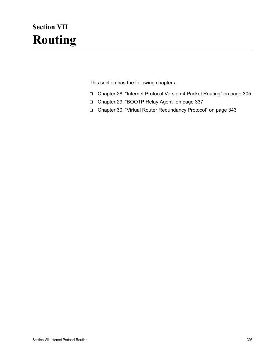 Section vii, Routing, Section vii: routing | Allied Telesis AT-S63 User Manual | Page 303 / 520