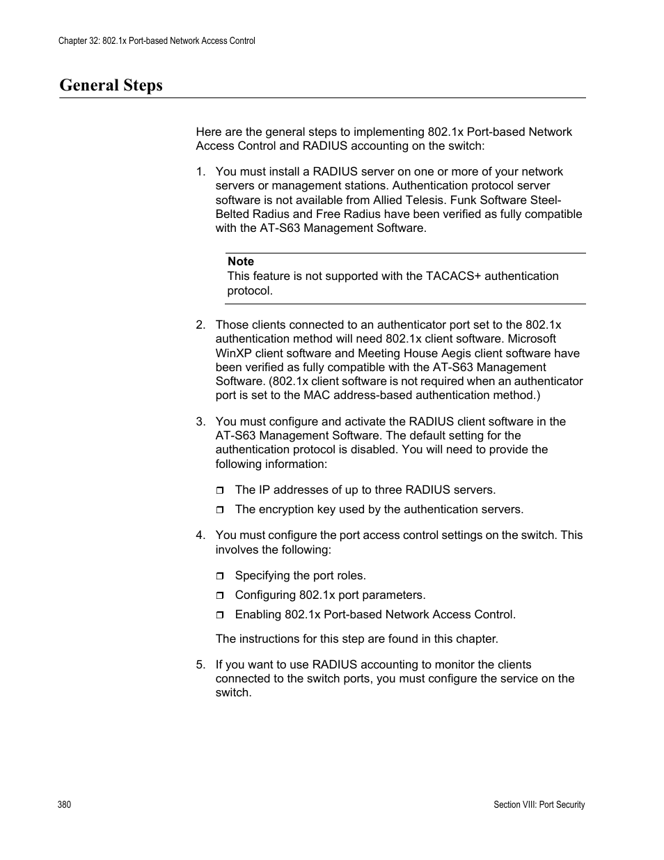 General steps | Allied Telesis AT-S63 User Manual | Page 380 / 520