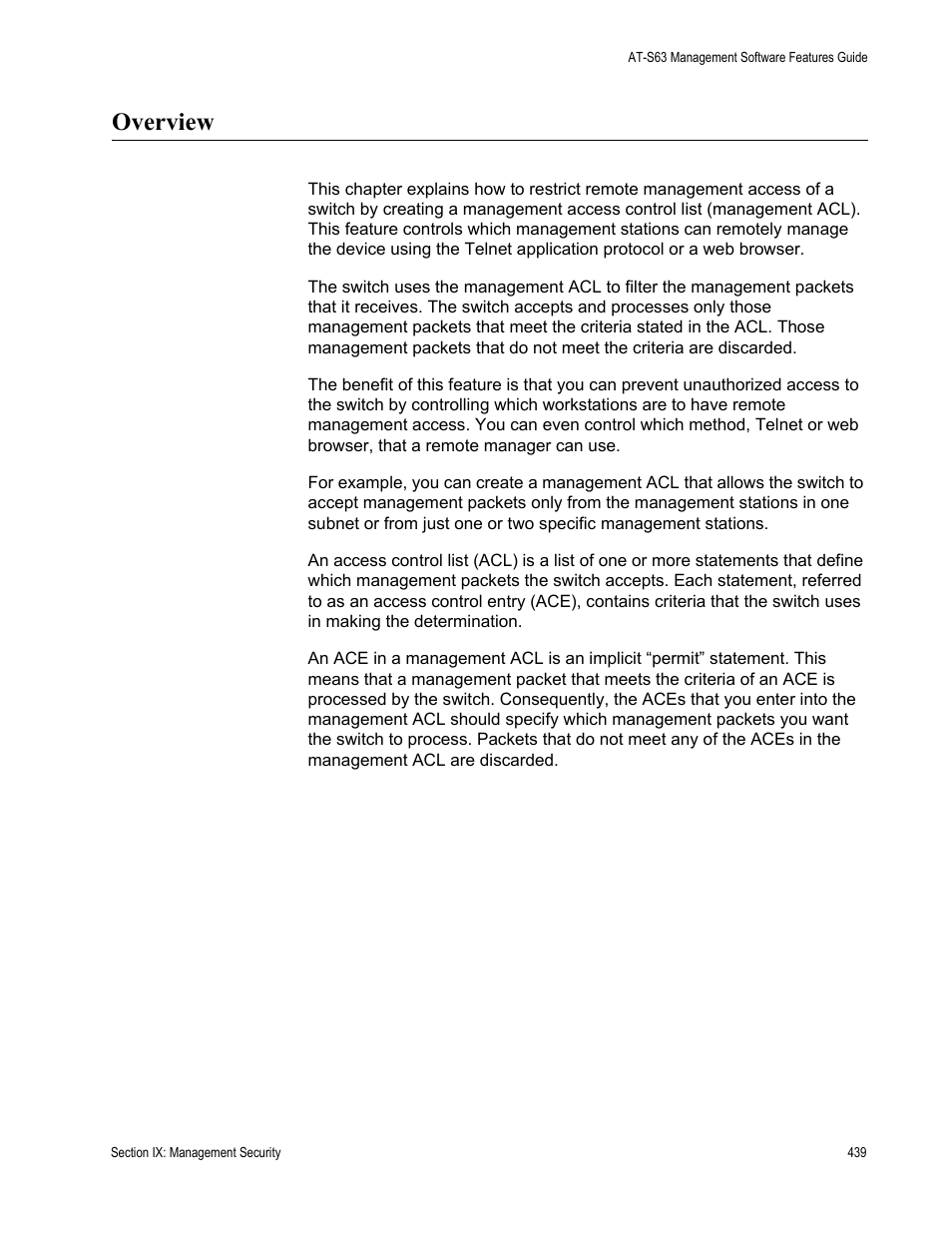 Overview | Allied Telesis AT-S63 User Manual | Page 439 / 520