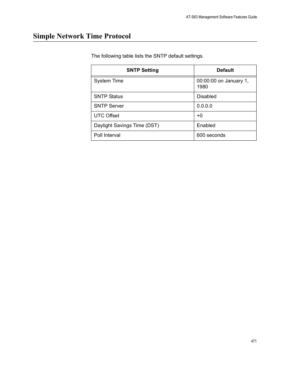 Simple network time protocol | Allied Telesis AT-S63 User Manual | Page 471 / 520